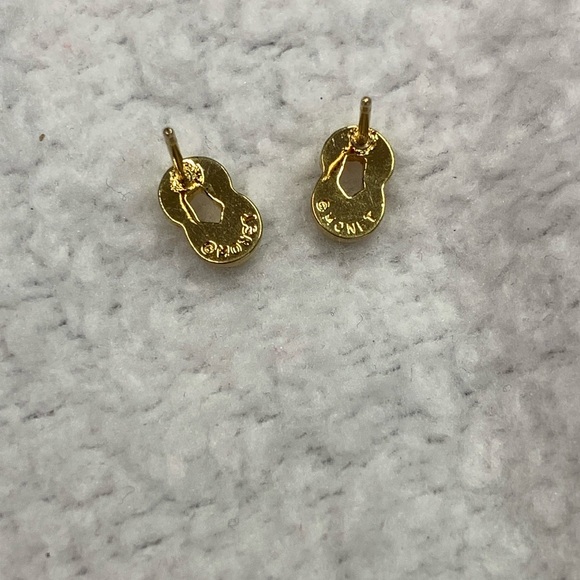 Monet GUC Gold Tone Saddle Post Earrings - Picture 3 of 5